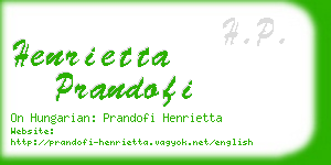 henrietta prandofi business card